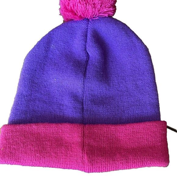 My Little Pony Rainbow Dash Hat Beanie & Gloves Set Girls 6-8 Pink Purple Pom - Picture 2 of 6